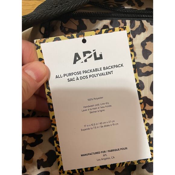 APL Athletic Propulsion Labs‎ Light Packable Travel Backpack Cream Cheetah NWT - Picture 4 of 4
